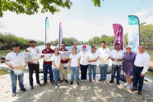 28 may Z 2 Mónica Villarreal y la UTMART fortalecen el sistema lagunario con 55 mil alevines